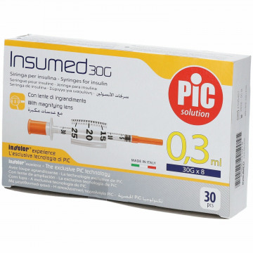 Pic Insumed Siringa Per Insulina 0,3 ml 30g 8mm 30 Pezzi