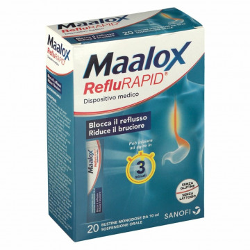 Maalox Reflurapid Bruciore di stomaco e Reflusso gastrico 20 bustine
