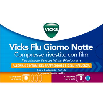 Vicks flu giorno notte 12 compresse giorno + 4 compresse notte