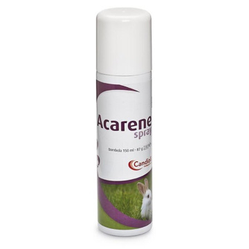 Acarene spray - 0,7 g/100 g + 0,2 g/100 g soluzione cutanea spray per uccelli e conigli 1 bombola in alluminio 150 ml