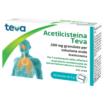 Acetilcisteina (teva) orale granulare per soluzione 30 bustine 200 mg