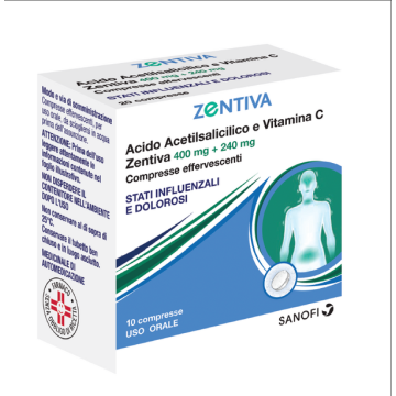 Acido acetilsalicilico e vitamina c (zentiva) 10 compresse effervescenti 400mg + 240 mg