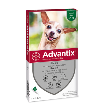 Advantix spot on 1 pipetta 0,4 ml cani fino a 4 kg