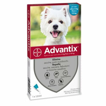 Advantix Spot-On Gocce Antiparassitarie Cani da 4 a 10 Kg 4 Pipette