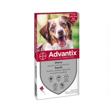 Advantix spot-on per cani 10- 25 kg 6 pipette da 2,5 ml