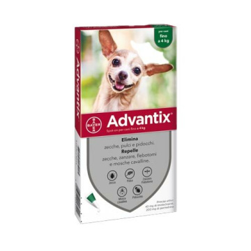Advantix spot-on per cani fino a 4 kg  3 pipette da 0,4 ml