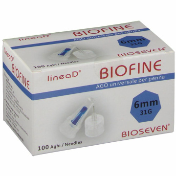 Ago per penna da insulina linea d biofine gauge 31 lunghezza6 mm 100 pezzi