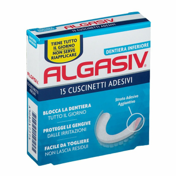 Algasiv Cuscinetti Adesivi Dentiera Inferiore 15pz