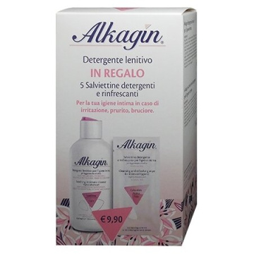 Alkagin ph 7 lenitivo detergente + salviette 5 pezzi