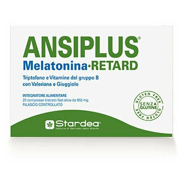 Ansiplus retard melatonina 20 compresse bistrato fast slow 955 mg