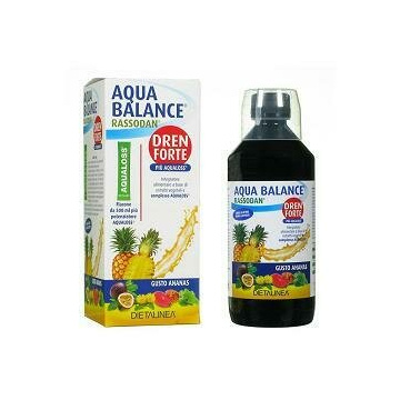 Aqua balance rassodante dren forte gusto ananas 500 ml dietalinea + aqualoss 2,8 g