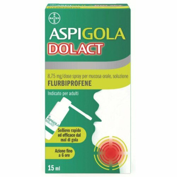 Aspi Gola Dolact Spray Antinfiammatorio e Antidolorifico per Mal di Gola Forte Flurbiprofene 15ml
