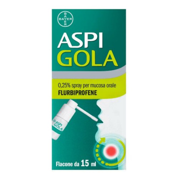 Aspi Gola Spray Per Mucosa Orale  0,25% Flurbiprofene 15 ml