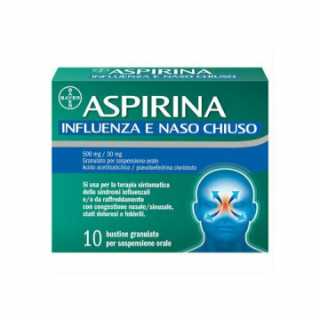 Aspirina Influenza e Naso Chiuso Decongestionante 10 Bustine
