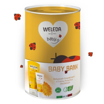 Baby bank kit coccinella 2 pezzi 1 babywash corpo&capelli 200 ml + crema protettiva calendula 75 ml