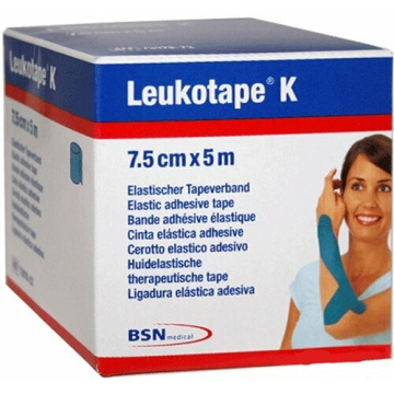 Benda adesiva leukotape k per taping fisioterapico larghezza7,5 cm lunghezza 5 m color rosso in rotolo
