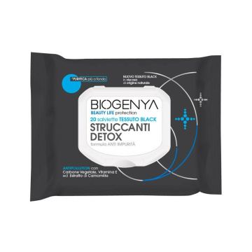 Biogenya Salviette Struccanti Detox in Tessuto Black 20 pezzi  