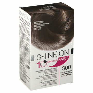 Bionike shine on fast trattamento colorante capelli castanoscuro 300 flacone 60 ml + tubo 60 ml