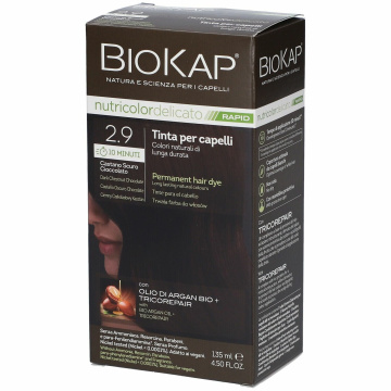 Bios line  biokap nutricolor delicato rapid tinta 2,9 castano scuro cioccolato 135 ml