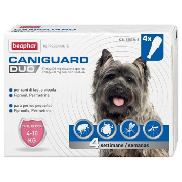 Caniguard duo - 67 mg + 600 mg soluzione spot on per cani da 4 a 10 kg 4 pipette da 1,10 ml