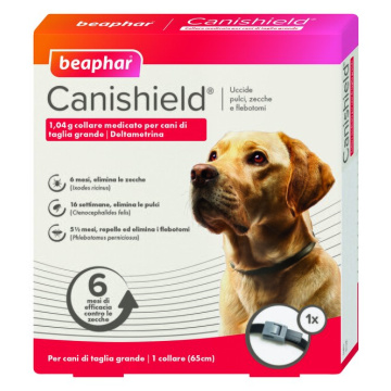 Canishield 1,04 g collare medicato per cani di taglia grande - collare medicato 65 cm per cani taglia grande 1 collare