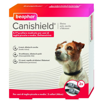 Canishield per cani di taglia piccola e media - collare medicato 48 cm per cani taglia piccola e media 2 collari