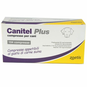 Canitel plus compresse per cani - 50 mg + 50 mg + 150 mg compresse per cani 104 compresse