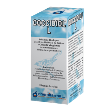 Coccidiol l - 35 mg/ml + 25 mg/ml + 25 mg/ml soluzione orale da somministrare in acqua da bere per uccelli da gabbia e da voliera, colombi viaggiatori 1 flacone da 45 ml