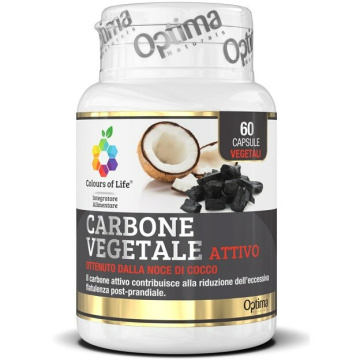 Colours of life carbone vegetale attivo 60 capsule vegetali430 mg