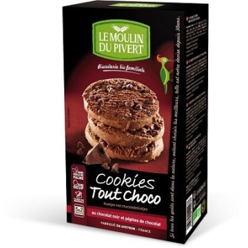 Cookies al cacao con pepite di cioccolato le moulin du pivert bio