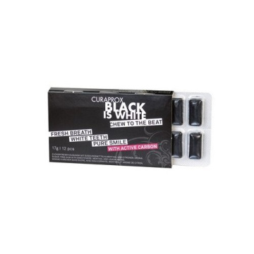 Curaprox black is white to go chewing gum sleeve 12 pezzi