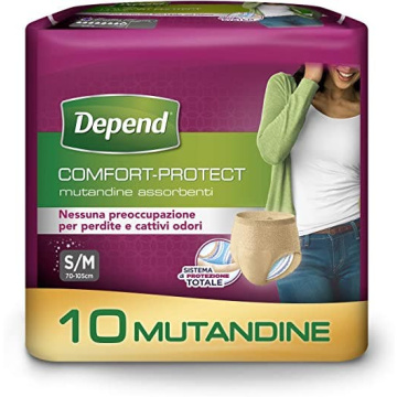 Depend comfort-protect mutandine assorbenti donna taglia s/m 10 pezzi