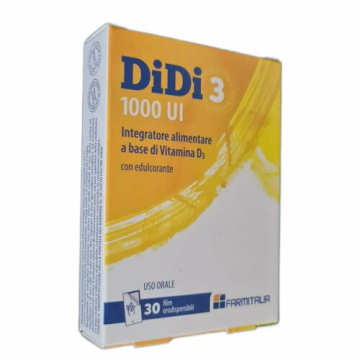 DiDi3 Vitamina D3 Integratore 1000 UI 30 Film Orodispersibili