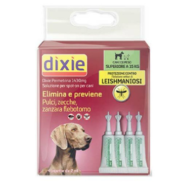 Dixie permetrina - 1.430 mg soluzione spot on per cani 4 pipette da 2 ml