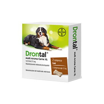 Drontal multi aroma carne xl - 525 mg + 504 mg + 175 mg compresse per cani 2 compresse