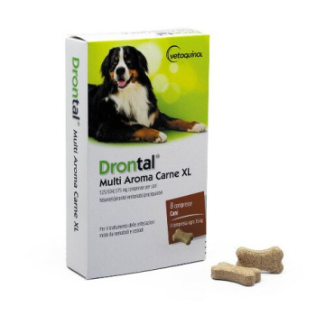 Drontal Plus Flavour XL 525 mg + 504 mg + 175 mg per cani superiori a 35 kg 8 compresse