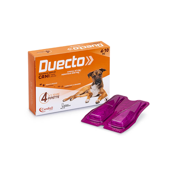 Duecto - 67 mg + 600 mg soluzione spot on per cani da 4 a 10 kg 4 pipette da 1,1 ml