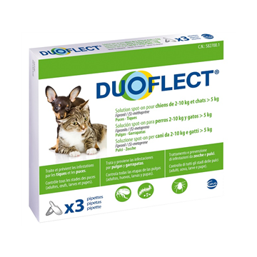 Duoflect spot-on 3 pipette 0,7 ml cani 2-10 kg e gatti >5 kg