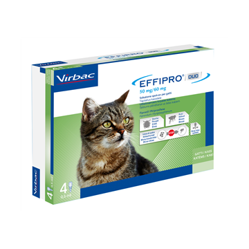 Effipro duo spot-on 4 pipette 0,5 ml gatti da 1 a 6 kg