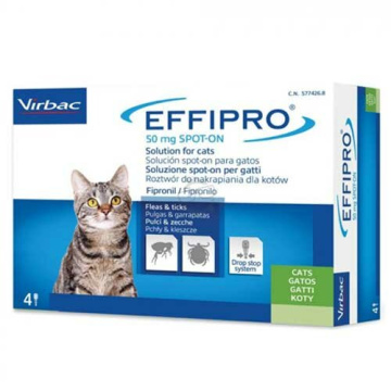 Effipro spot-on soluzione 4 pipette 0,5 ml 50 mg gatti
