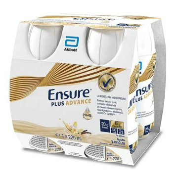 Ensure Plus Advance Integratore Iperproteico Vaniglia 4 x 220 ml