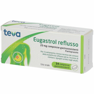 Eugastrol Reflusso 20 mg Pantoprazolo 14 compresse gastroresistenti