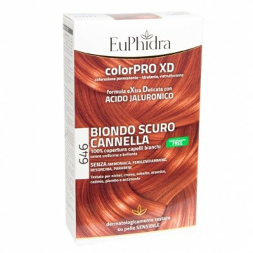 Euphidra colorpro gel colorante capelli xd 646 cannella 50 ml in flacone + attivante + balsamo + guanti