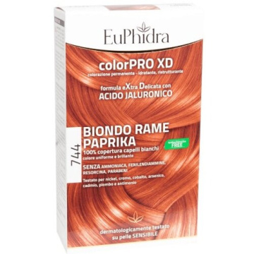 Euphidra colorpro gel colorante capelli xd 744 paprika 50 mlin flacone + attivante + balsamo + guanti