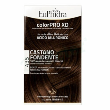 Euphidra colorpro xd 435 castano fondente gel colorante capelli in flacone + attivante + balsamo + guanti