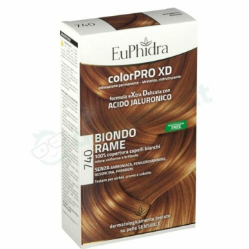 Euphidra colorpro xd 740 biondo rame gel colorante capelli in flacone + attivante + balsamo + guanti