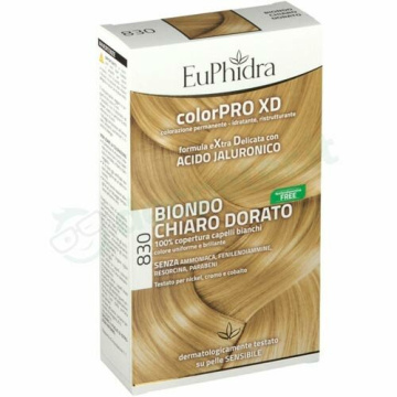Euphidra colorpro xd 830 biondo chiaro dorato gel colorantecapelli in flacone + attivante + balsamo + guanti
