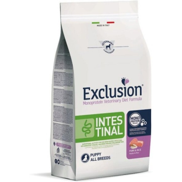 Exclusion monoprotein veterinary diet formula dog intestinal puppy pork and rice all breeds 12 kg dry