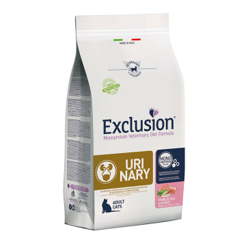 Exclusion monoprotein veterinary diet formula urinary maiale/piselli/riso per gatti adulti sacco 1,5kg