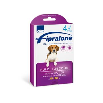 Fipralone 134 mg cani taglia media - 134 mg soluzione spot on per cani da 10 a 20 kg 4 pipette da 1,34 ml